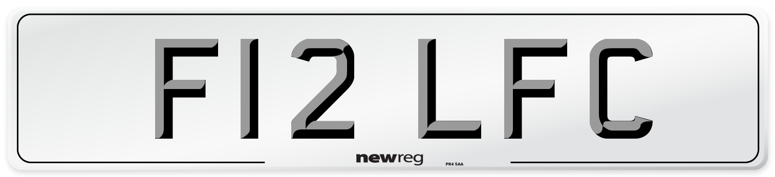F12 LFC Number Plate from New Reg